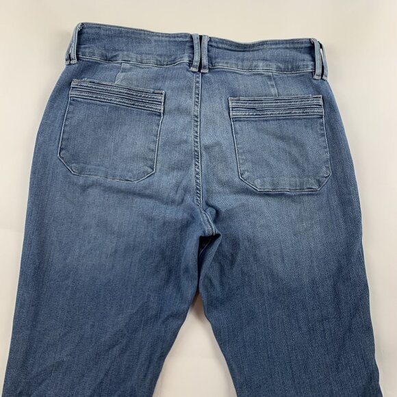 FRAME Merced Light Wash Stretch Denim Double Detail Flared Jeans 32 - Picture 6 of 7